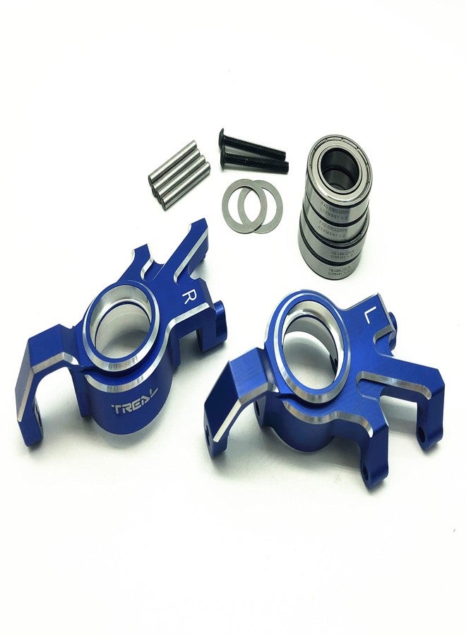 Treal Aluminum 7075 Front Hubs Steering Blocks Compatible with 1/5 X-Maxx(Blue) - Image 1